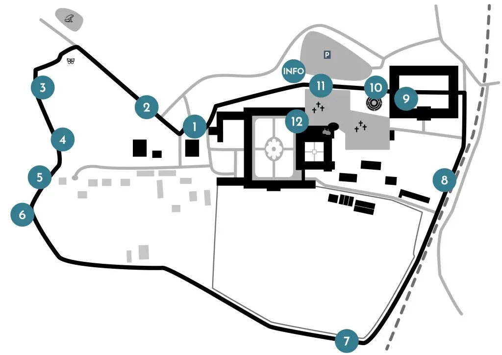 Lageplan des Themenwegs ums Kloster