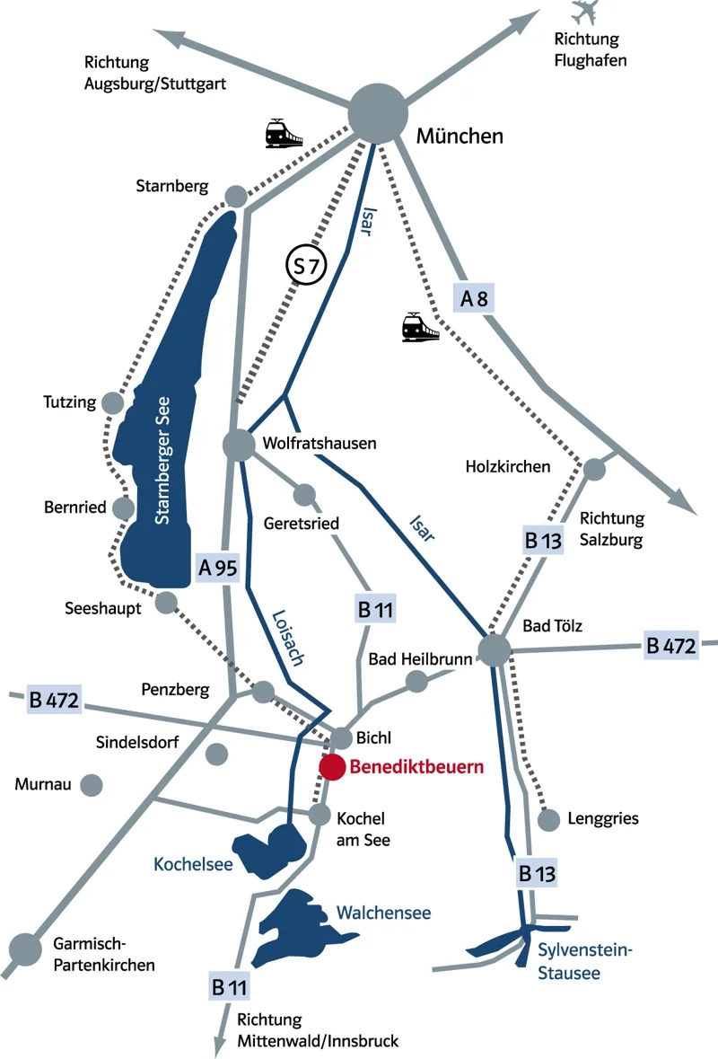 Anreise nach Benediktbeuern