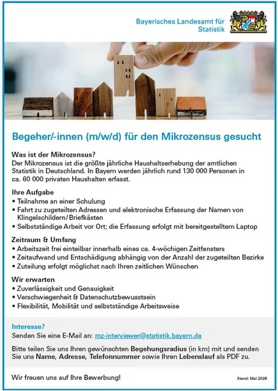 Stellenbeschreibung Erhebungsbeauftragter Mikrozensus