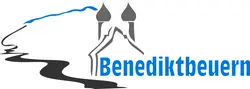 Logo der Gemeinde Benediktbeuern Logo mit Schriftzug und Kirchtürmen