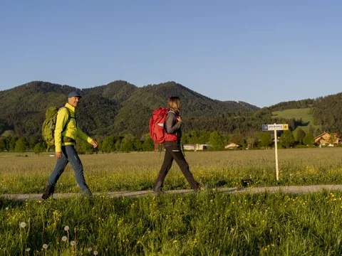 Wanderer auf dem Pilgerweg